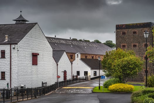 Bushmills, Northern Ireland, Aug 2019 The Old Bushmills Distillery is a whiskey alcohol distillery and a popular tourist attraction in County Antrim