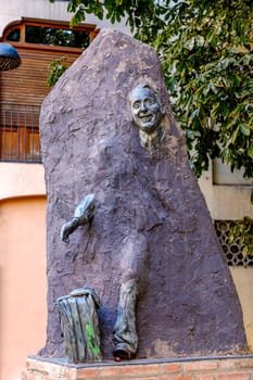 Tarazona, Spain - October 7, 2021: Statue in honor of Paco Martinez Soria (1902 - 1982), actor. Among other distinctions, he received the National Theater Award and the National Film Award
