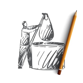 Milk, cheese, farm, production, organic concept. Hand drawn organic cheese production concept sketch. Isolated vector illustration.