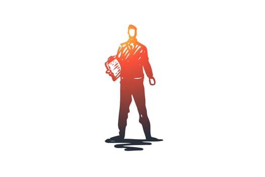 Leadership, business, manager, leader, team concept. Hand drawn successful leader concept sketch. Isolated vector illustration.