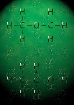 Abstract background with structural chemical formulas of benzene rings