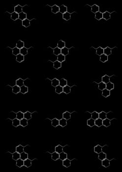 Blackboard with structural chemical formulas of benzene rings