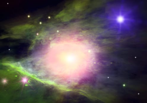 Far space being shone nebula as abstract background