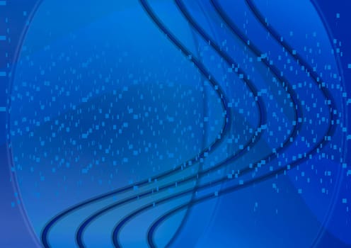simple abstract background of blue curve lines