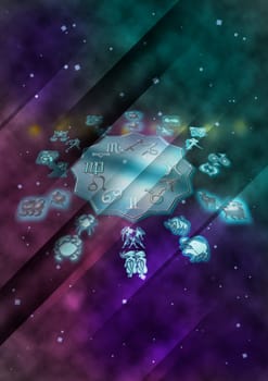 Trendy galactic multicoloured abstract design for backdrop