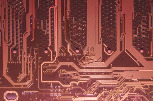 Electronic circuit board abstract background. computer motherboard close up. modern technologies. micro elements of computer with connections and traces. Intelligent technology