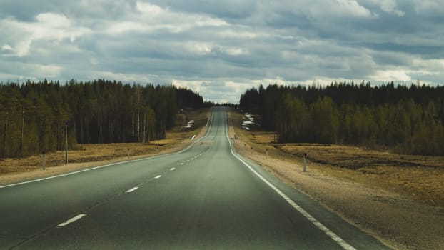 Beautiful road. asphalt highway background. landscape with long distance view