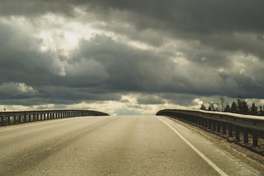 Beautiful road. asphalt highway background. landscape with long distance view