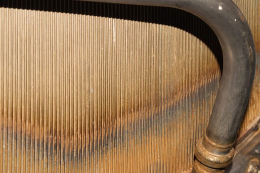 Old ribbed metal texture. corrugated steel background. metal pipe