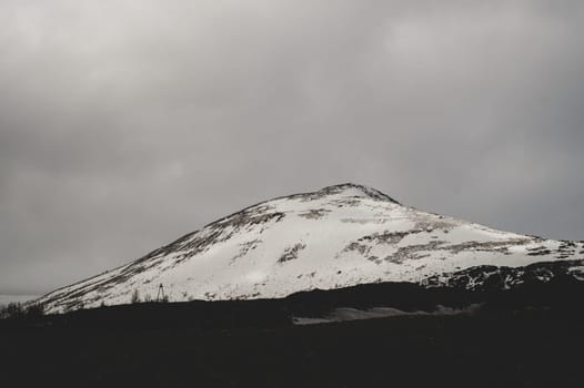 Snowy mountain landscape background. snowy hills background