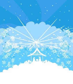 Birth of Jesus in Bethlehem - abstract card