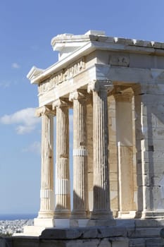 The Temple of Athena Nike at the Acropolis in Athens, Greece