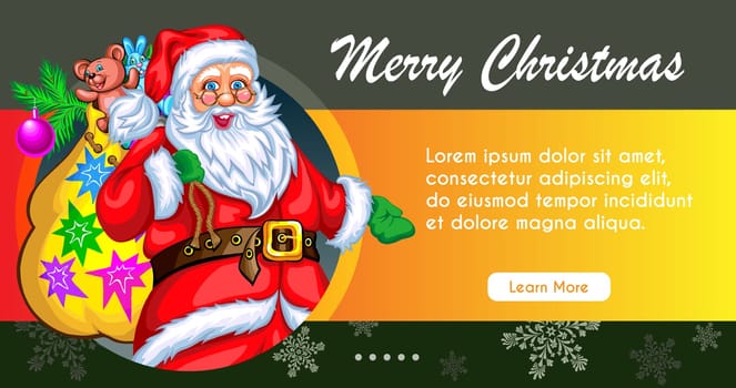 Christmas greeting card with Santa. Merry Christmas