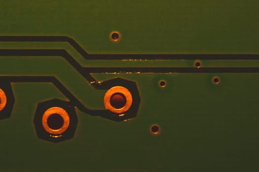 Electronic circuit board abstract background. computer motherboard close up. modern technologies. micro elements of computer with connections and traces. Intelligent technology