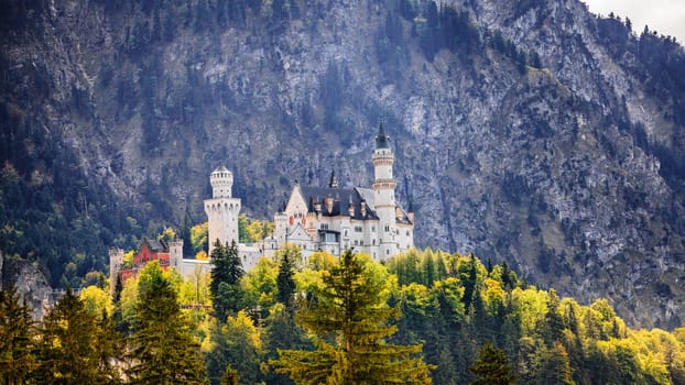 View of the Neuschwanstein Castle in Bavaria