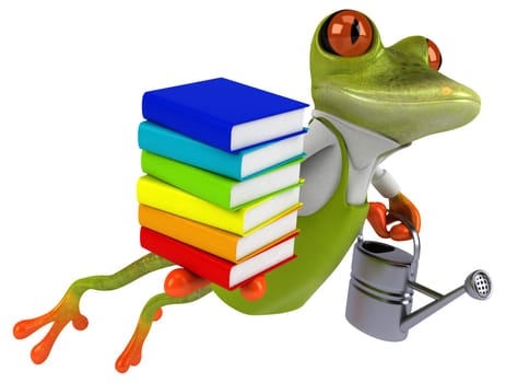 Fun frog gardener - 3D Illustration