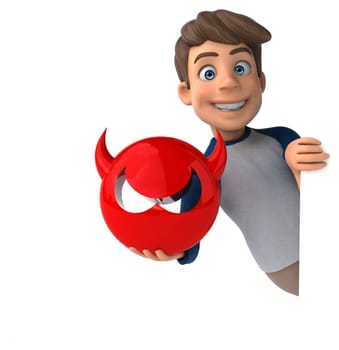 3D cartoon character fun teenager