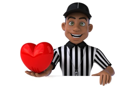 Fun 3D Illustration of an american Referee