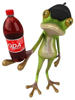 Fun french frog - 3D Illustration