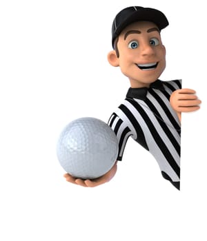 Fun 3D Illustration of an american Referee