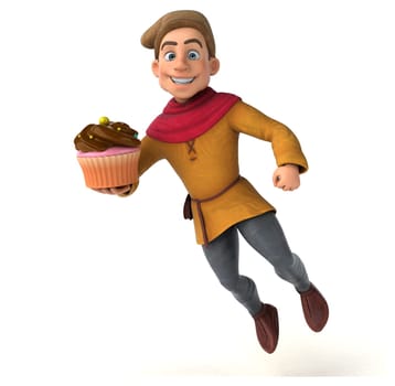 3D Illustration of a medieval historical character