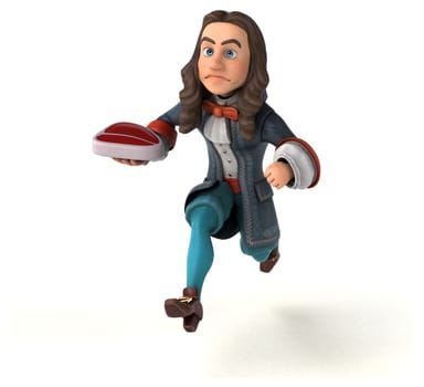 3D Illustration of a cartoon man in historical baroque costume