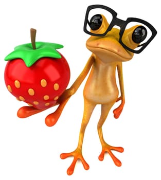 Fun yellow frog - 3D Illustration