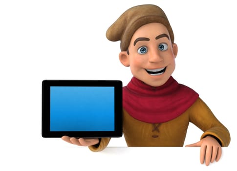 3D Illustration of a medieval historical character