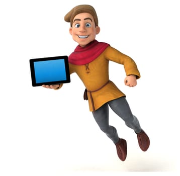 3D Illustration of a medieval historical character