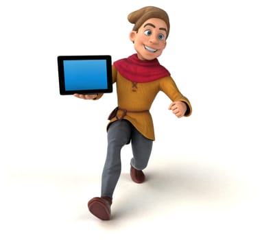 3D Illustration of a medieval historical character