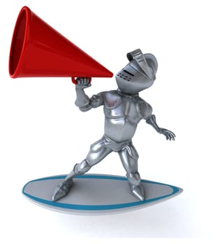 Fun 3D cartoon knight surfing