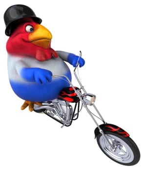 Fun chicken - 3D Illustration