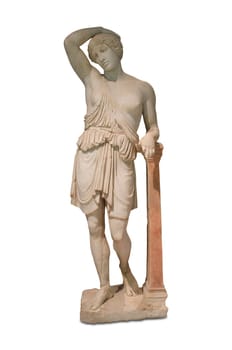 Ecija, Spain - April 21th, 2019: Wounded Amazon, roman sculpture. Ecija History Museum. Isolated