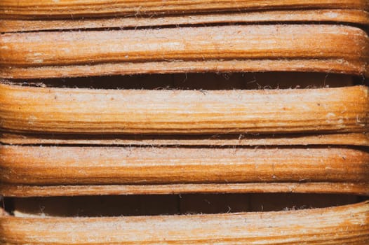 Wooden background. detail of wicker basket macro. rattan wood texture