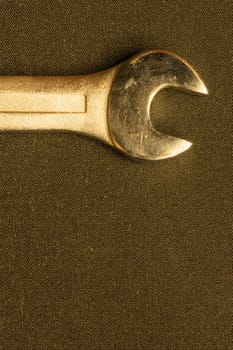 Wrench on a black background with copy space. working tool