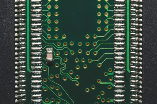 Electronic circuit board abstract background. computer motherboard close up. modern technologies. micro elements of computer with connections and traces. Intelligent technology