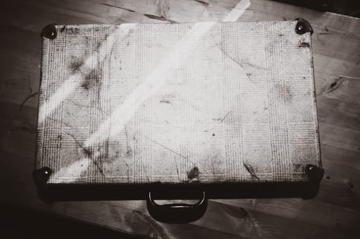 Old suitcase. classic luggage. vintage baggage. retro travel case