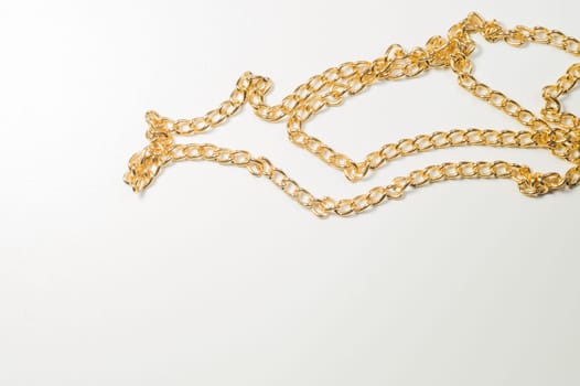 Golden chain isolated on white background