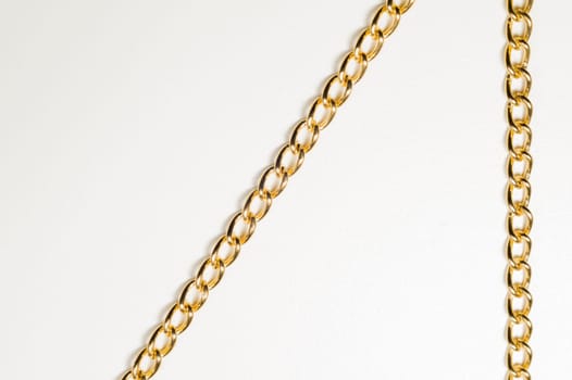 Golden chain isolated on white background