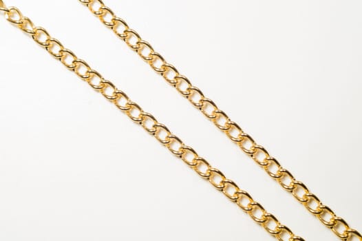 Golden chain isolated on white background