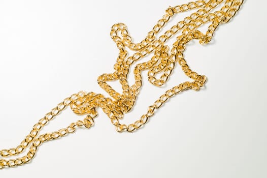 Golden chain isolated on white background