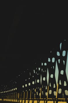 Metal bridge silhouette perspective view. industrial background