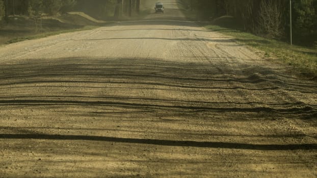 Forest road. way through the forest. country roadway