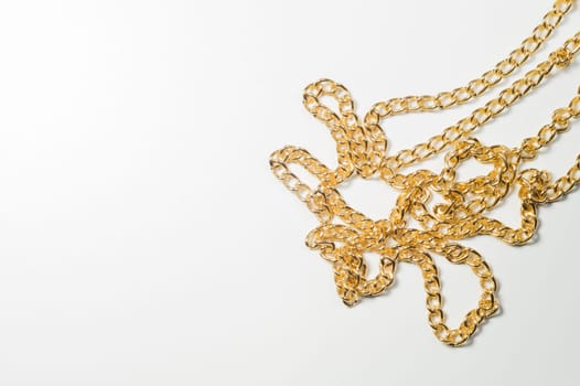 Golden chain isolated on white background