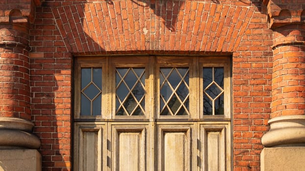 Old door of the ancient historic building background
