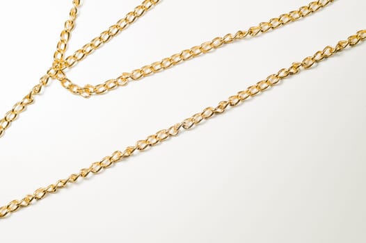Golden chain isolated on white background