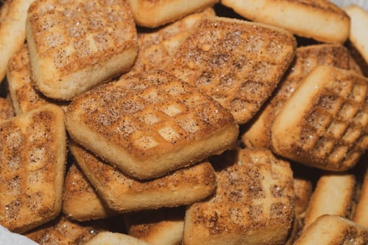 Rhombus shape cookies. pastry close up. tasty biscuits