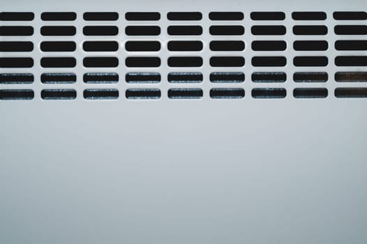 Detail of radiator grill. panel of heating system close up