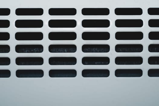 Detail of radiator grill. panel of heating system close up