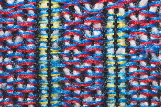 Colorful knitted wool background. woolen fibers close up